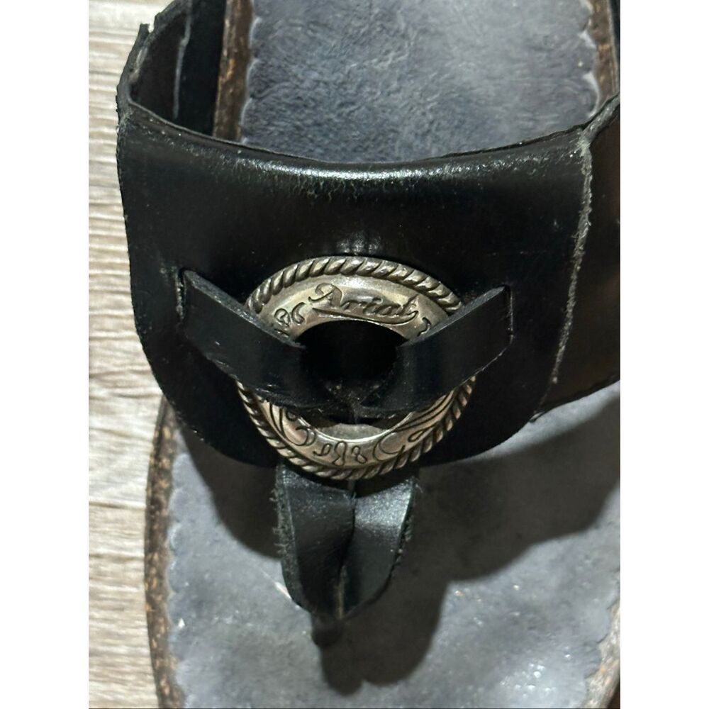 Ariat flare wedge 6.5 black leather sandals heels - Picture 4 of 10